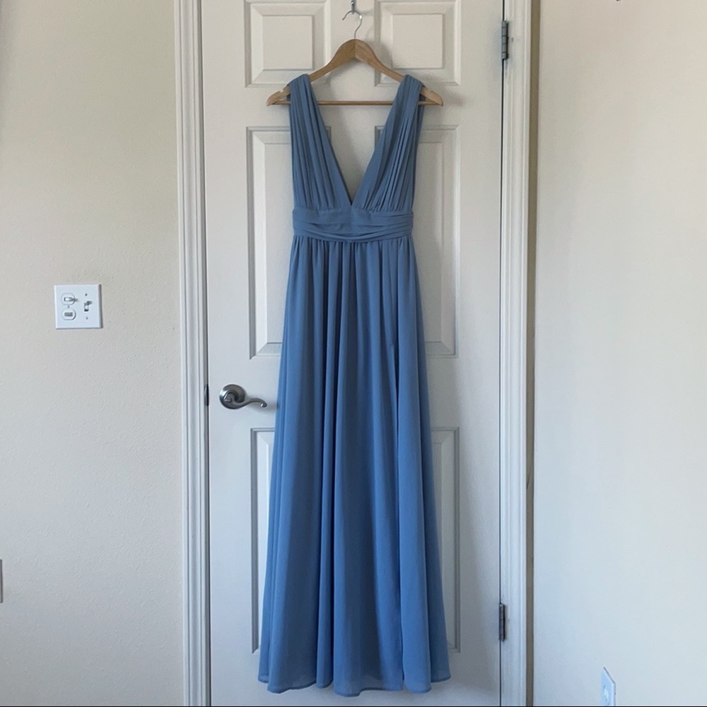 Lulus Heavenly Hues Denim Blue Maxi Dress - Picture 2 of 10